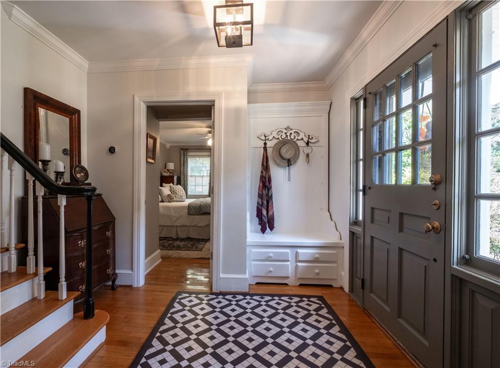 211 Dutchman Creek Road Elkin, NC 28621 - Photo 6 of 42 Welcome in! Gracious foyer with hardwood floors that can be found throughout the home. Photos taken Oct. 2025