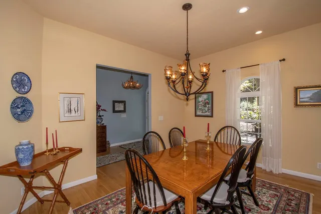 a view of a dining room and livingroom