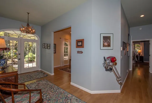 a view of a livingroom kitchen and dining room