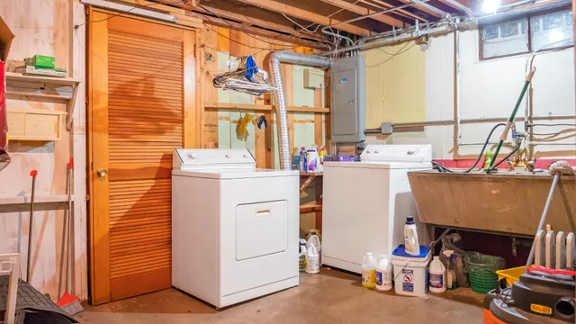 a view of a brick building with a window of the house