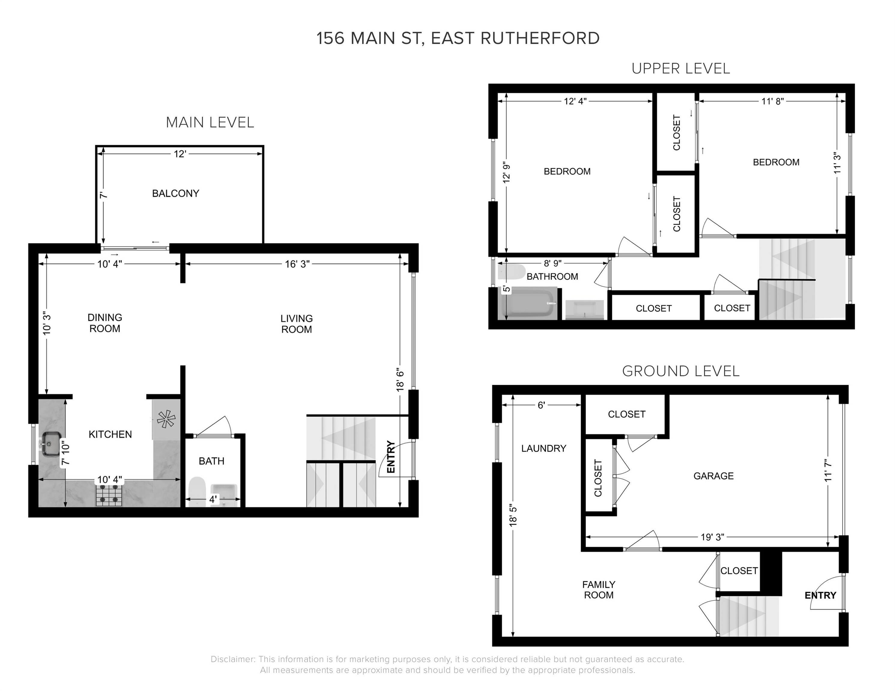 156 Main Street East Rutherford, NJ 07073 - Photo 18 of 19 a picture of a floor plan