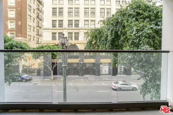 a view of a building from a window