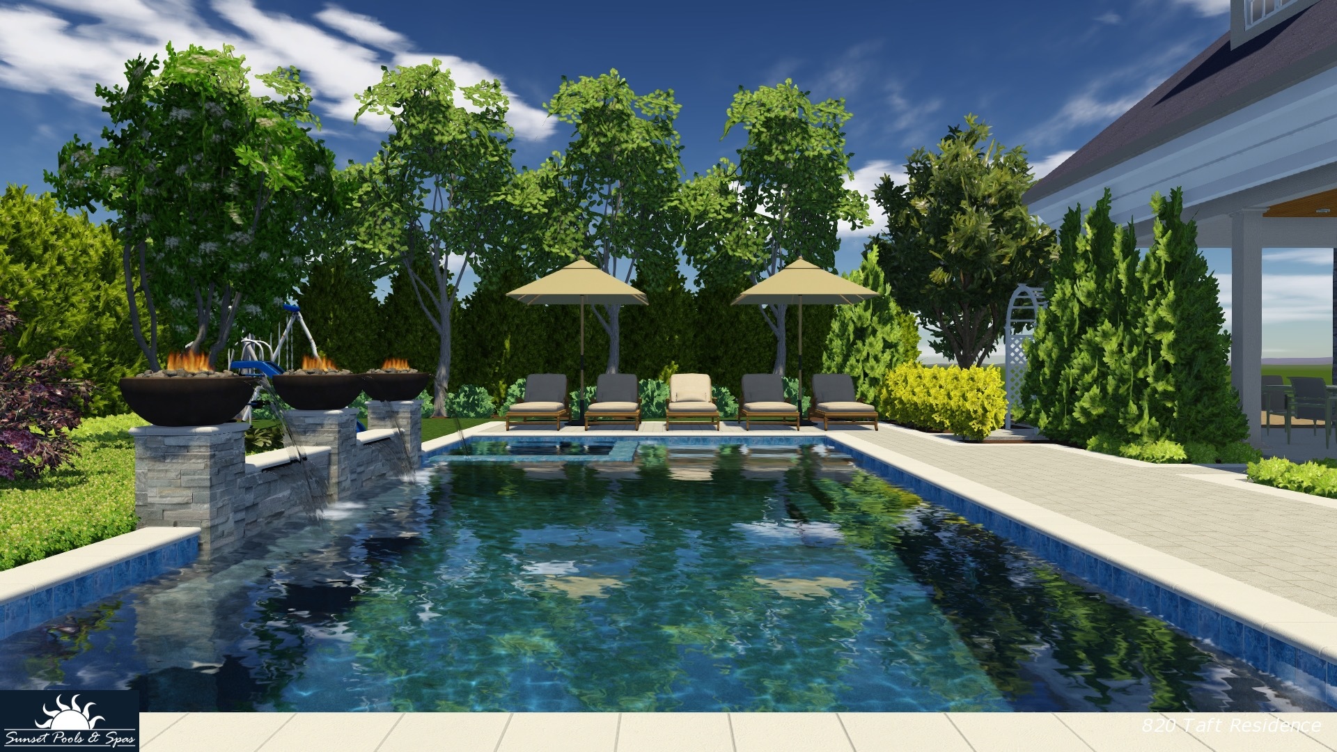 820 Taft Road Hinsdale, IL 60521 - Photo 36 of 46 a swimming pool with outdoor seating yard and green space