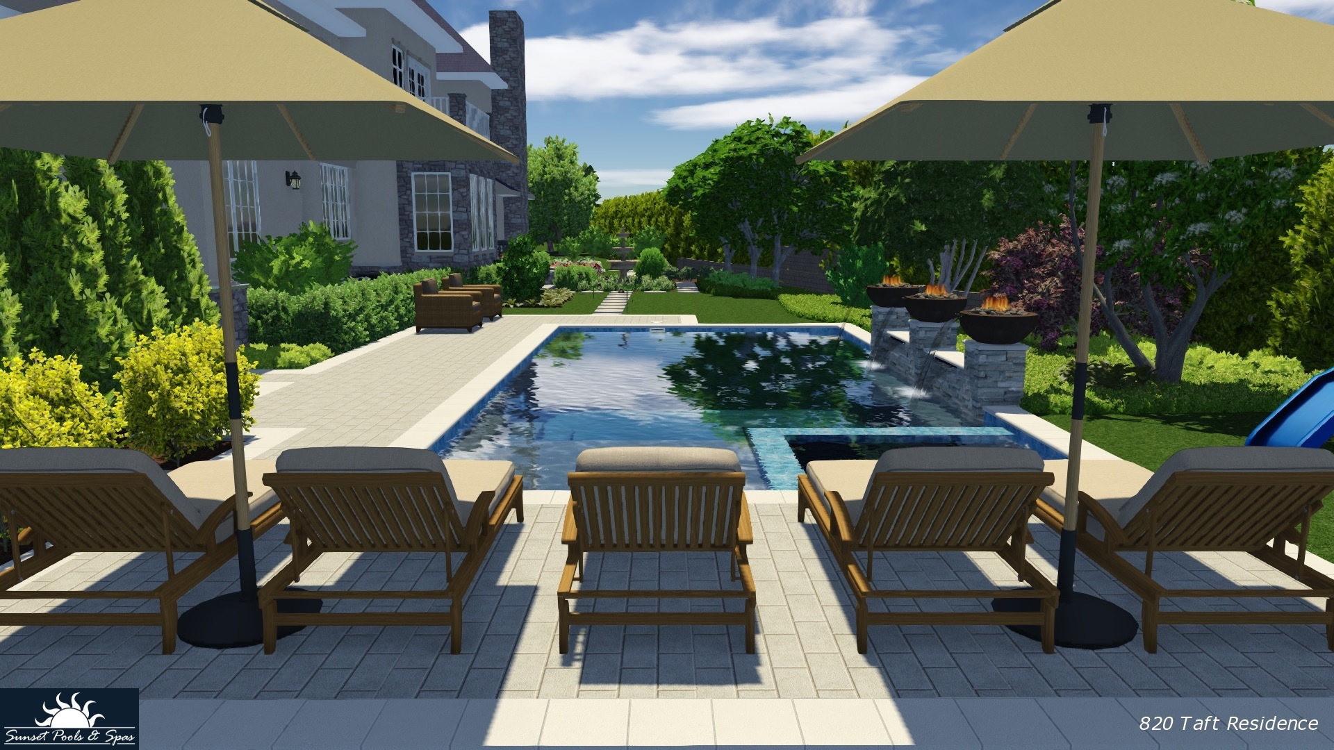 820 Taft Road Hinsdale, IL 60521 - Photo 37 of 46 a patio with table and chairs under an umbrella