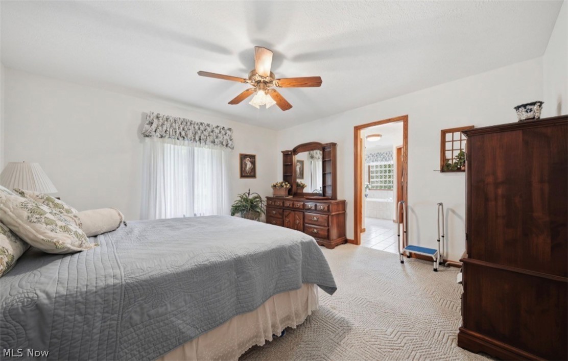 3556 Lake Road Conneaut, OH 44030 - Photo 26 of 39 Carpeted bedroom featuring white walls and a ceiling fan
