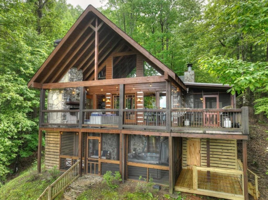 181 Ridge Circle Blue Ridge, GA 30513 - Photo 52 of 59 a front view of a house with garden