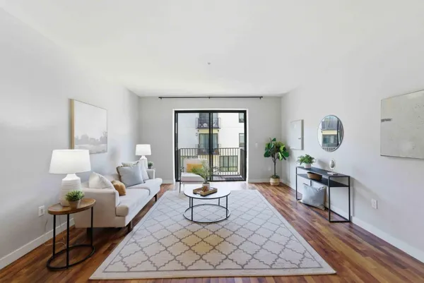 a living room with furniture