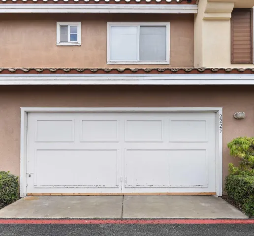 a white house with a outdoor space