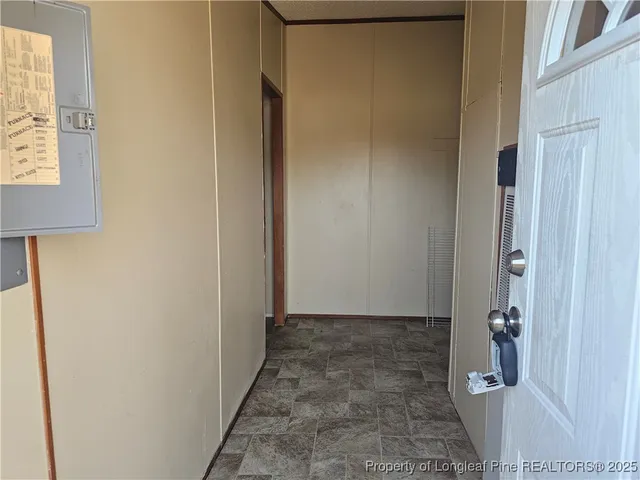 a bathroom with a glass door shower