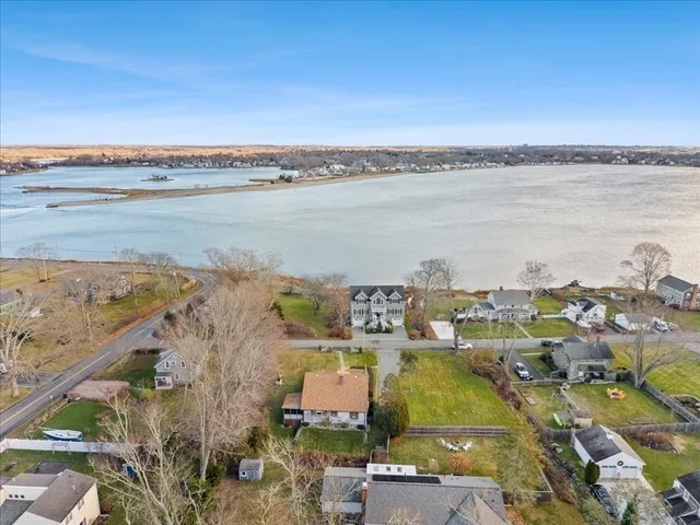 a view of a city and ocean view