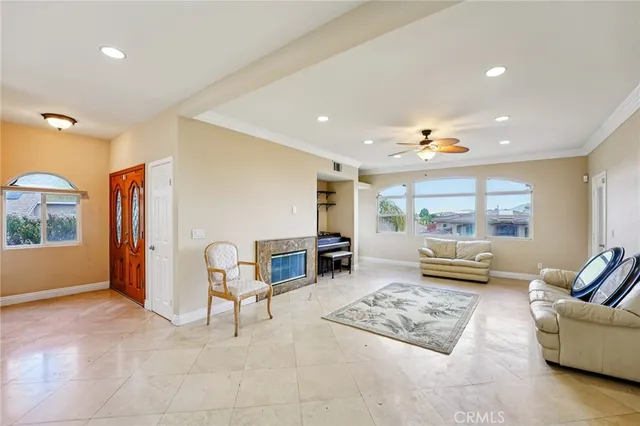 a view of a livingroom with furniture and a rug