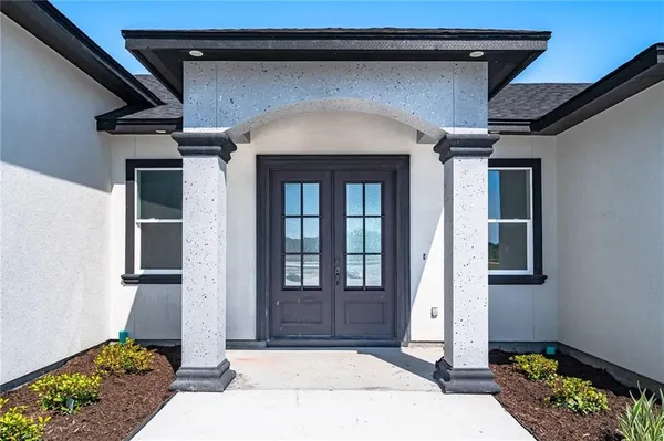 a front view of a house
