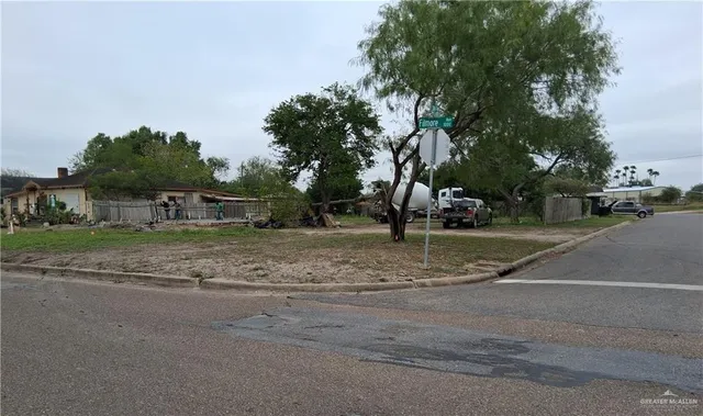 a view of street with houses