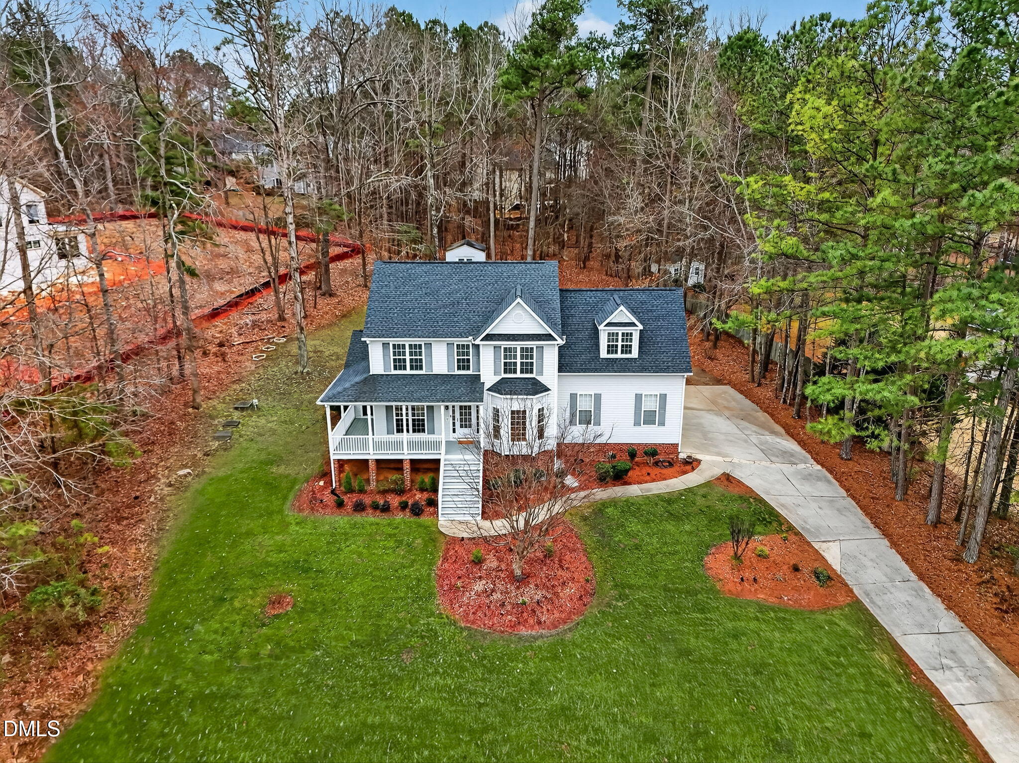 1328 Red Brick Road Garner, NC 27529 - Photo 2 of 64 an aerial view of a house with swimming pool garden and patio