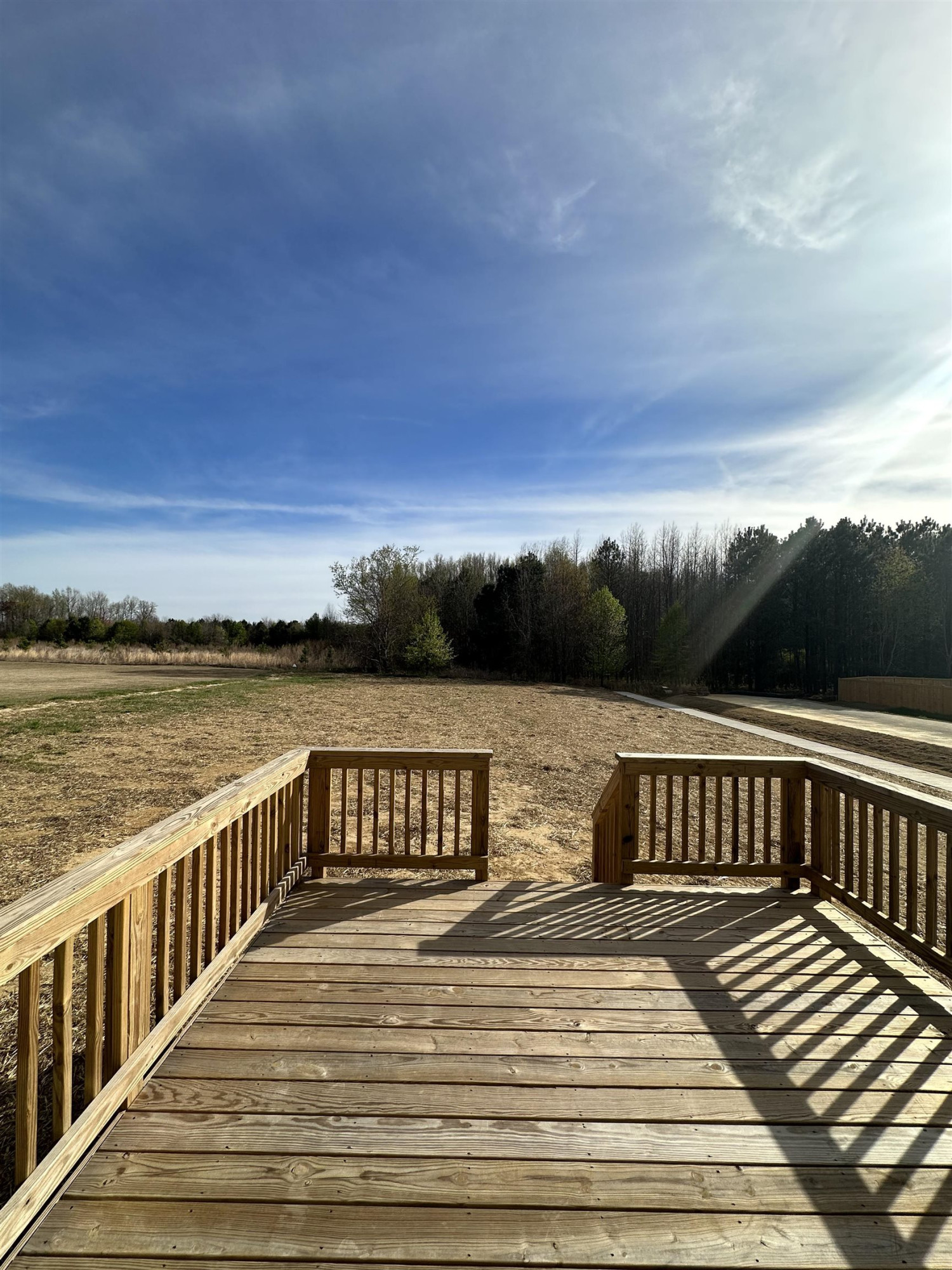 4500 Beckel Road Willow Spring, NC 27592 - Photo 3 of 27 a view of balcony with wooden floor and lake view