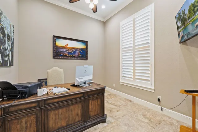 a spacious bathroom with a tub sink and mirror