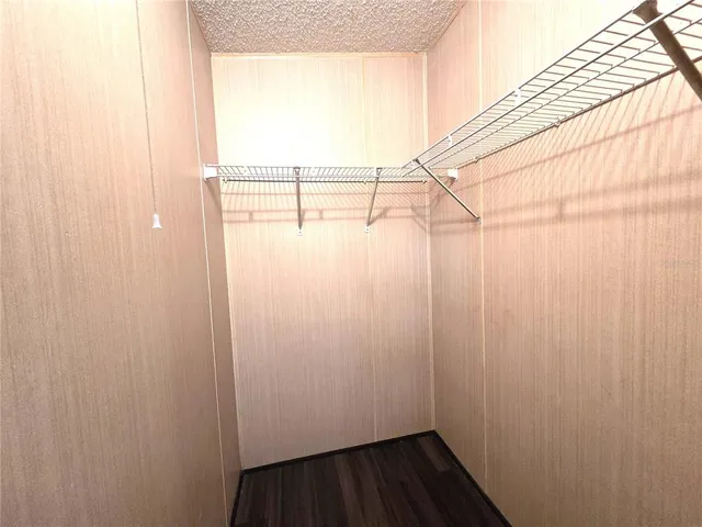 a view of small space with wooden floor