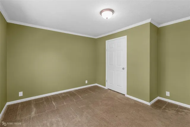an empty room with closet