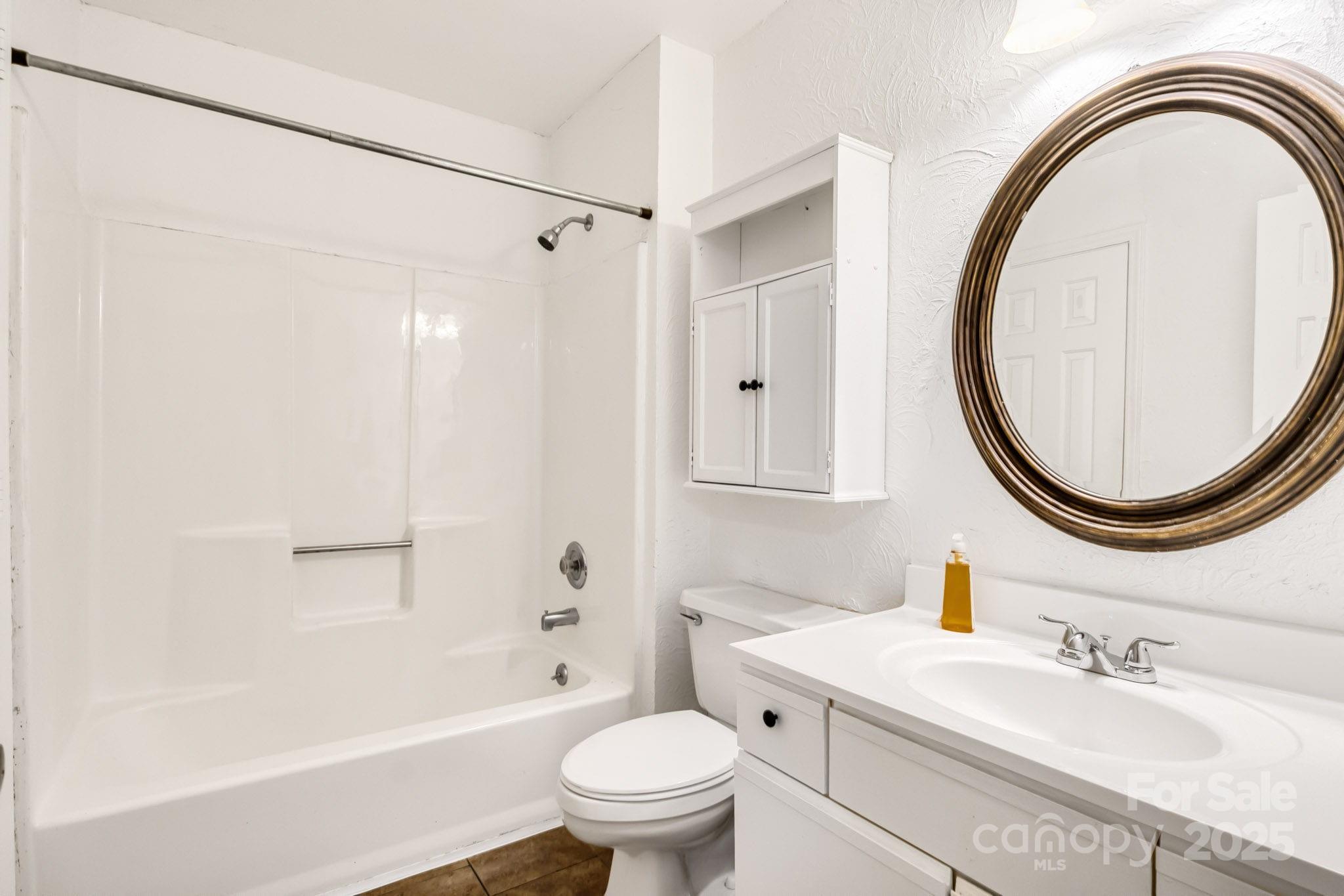 27097 Cove Lane Tega Cay, SC 29708 - Photo 20 of 30 a bathroom with a sink a mirror a toilet and a bathtub