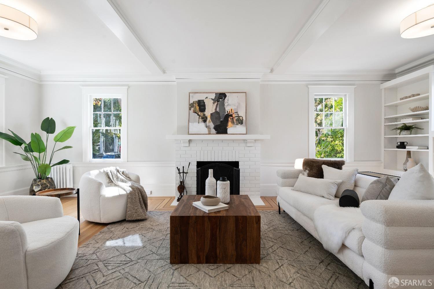 1616 Adeline Drive Burlingame, CA 94010 - Photo 4 of 67 a living room with furniture and a fireplace