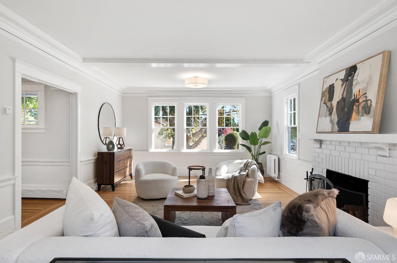 1616 Adeline Drive Burlingame, CA 94010 - Photo 7 of 67 a living room with furniture fireplace and a large window