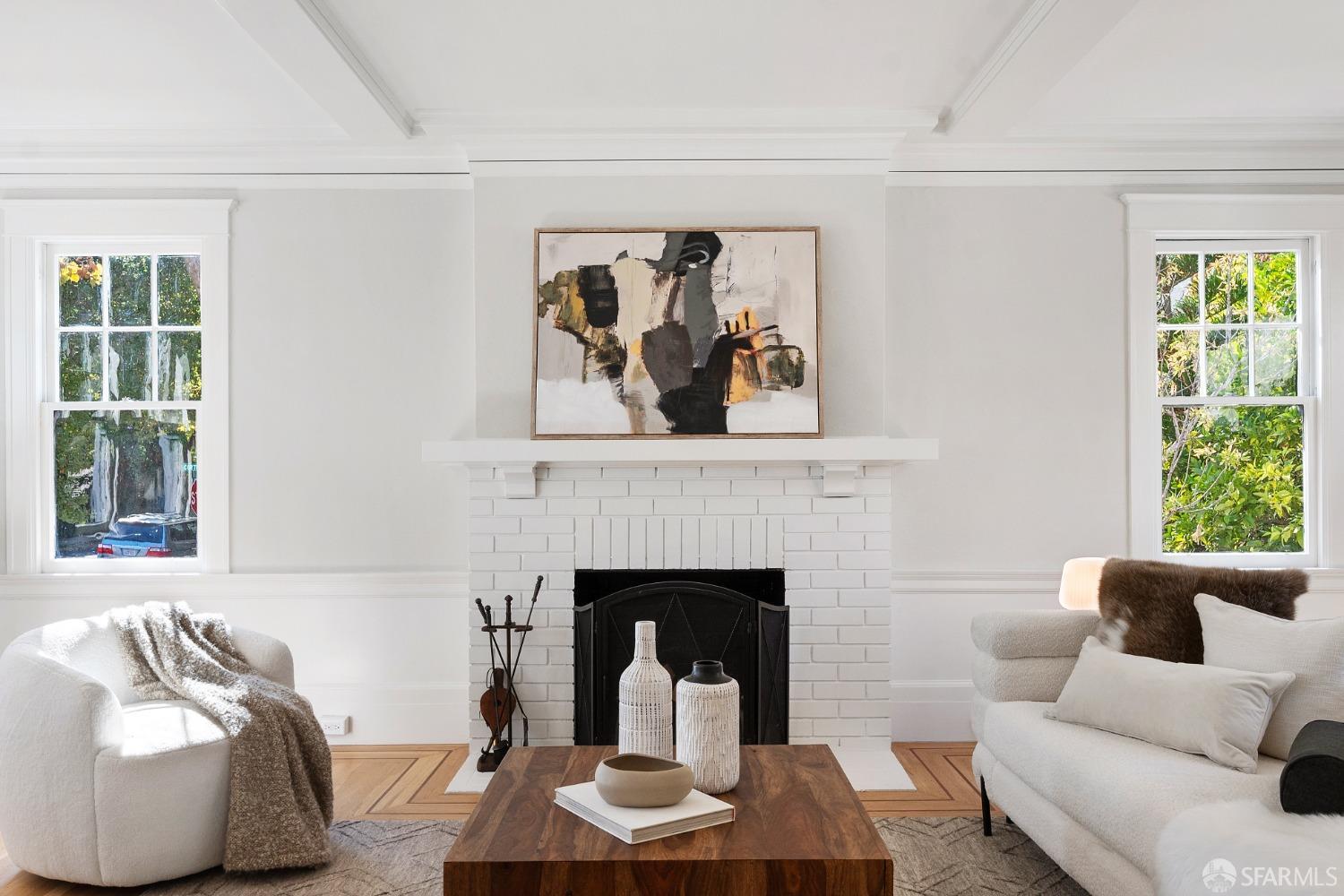 1616 Adeline Drive Burlingame, CA 94010 - Photo 9 of 67 a living room with furniture and a fireplace