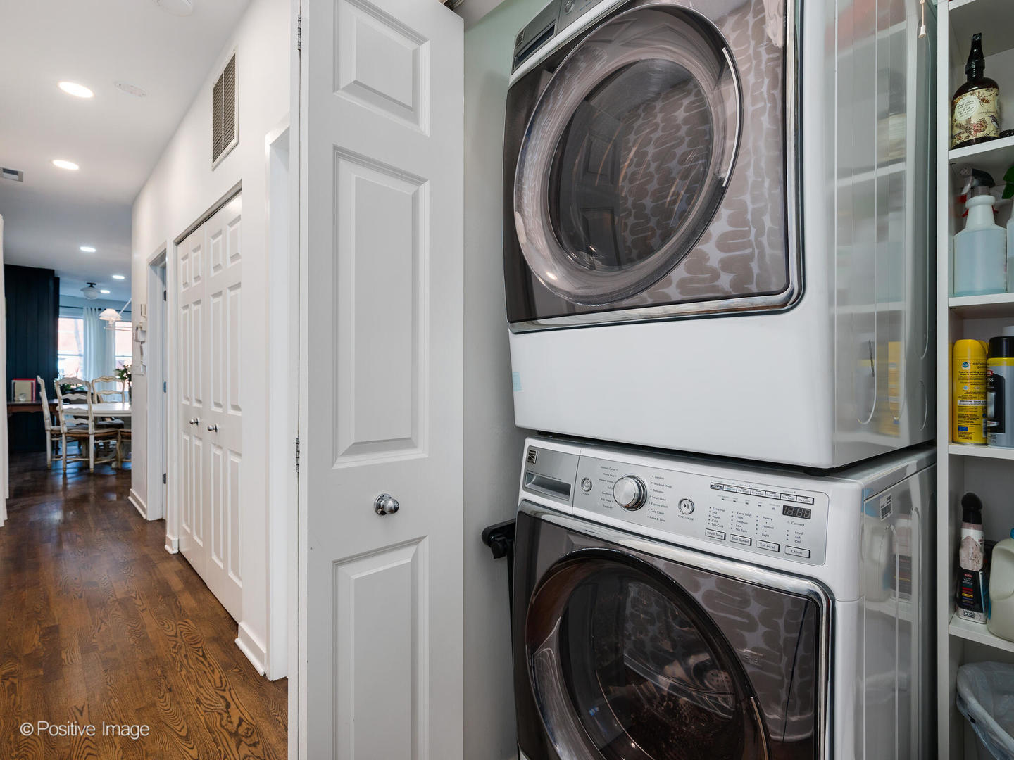 1349 West Fillmore Street, Unit B Chicago, IL 60607 - Photo 18 of 19 a view of a hallway with washer and dryer