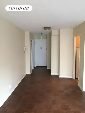 a view of a room with an empty space