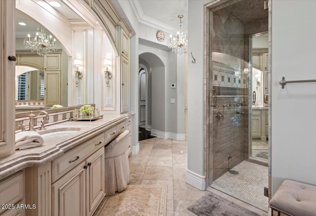 2205 East Colter Street Phoenix, AZ 85016 - Photo 25 of 59 a spacious bathroom with a shower sink and mirror
