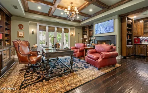 a living room with furniture