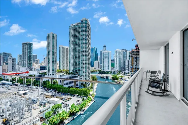 a view of balcony and city