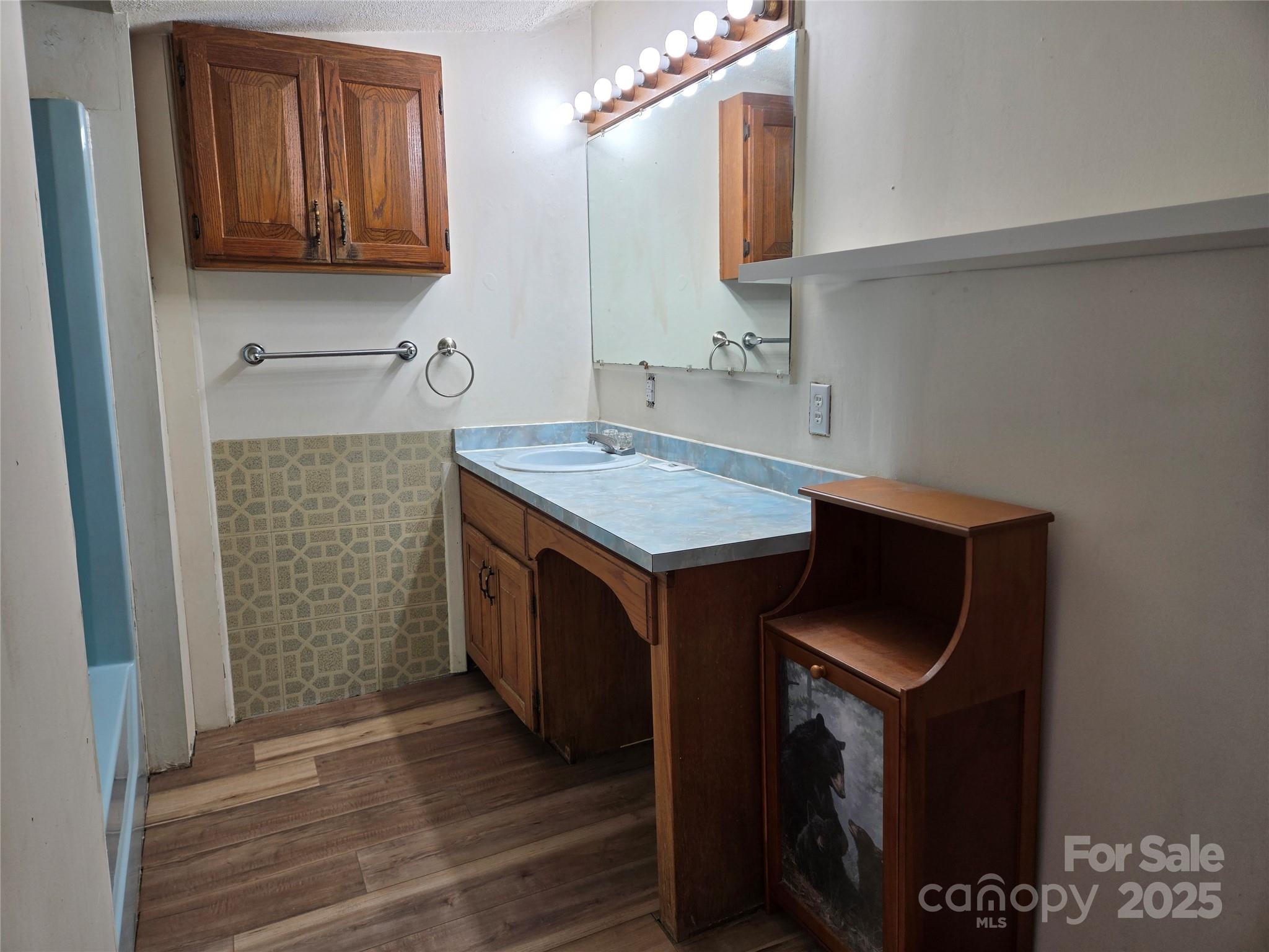 148 Huffman Road Clyde, NC 28721 - Photo 25 of 46 a bathroom with a sink a toilet and mirror