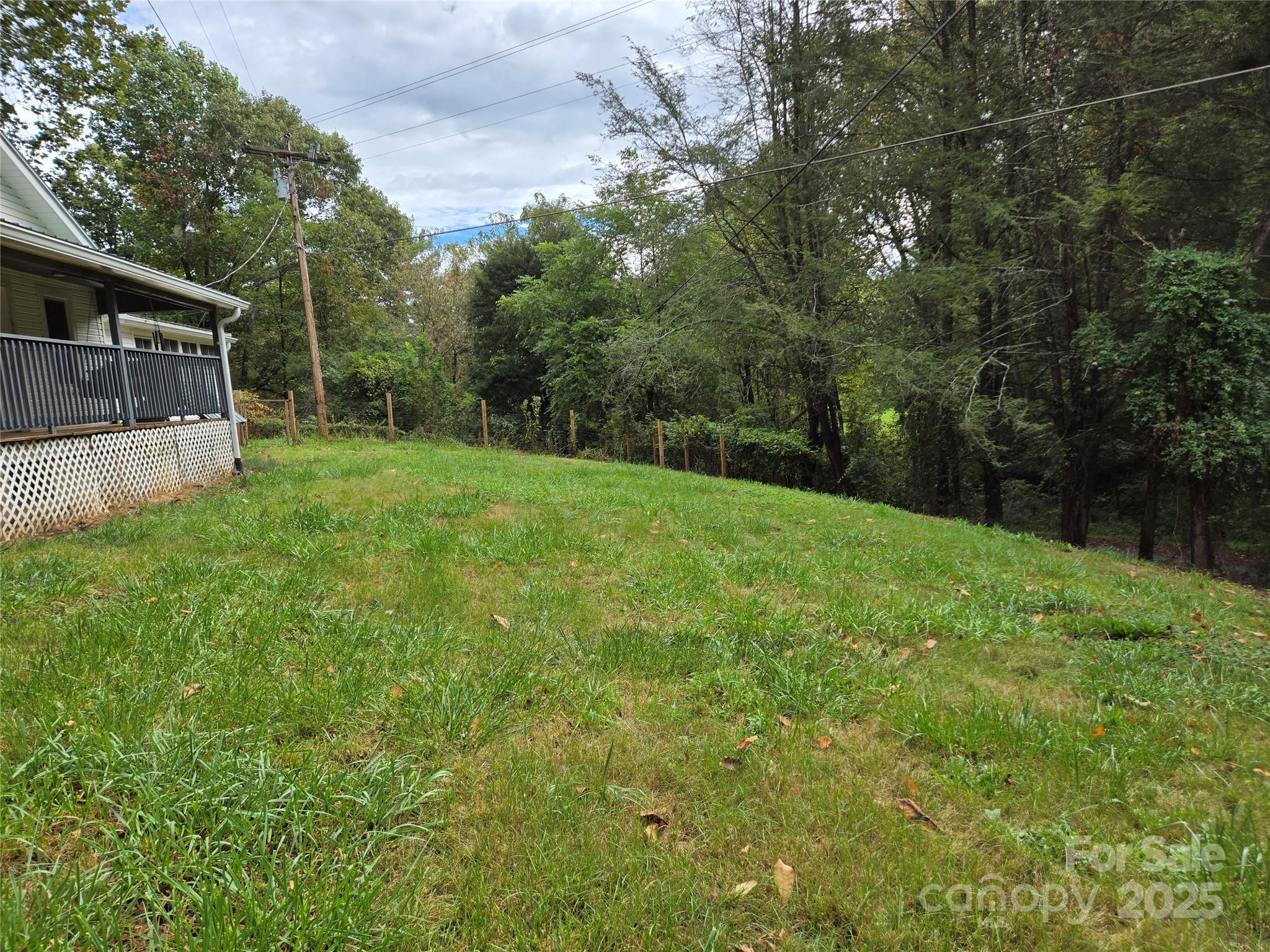 148 Huffman Road Clyde, NC 28721 - Photo 35 of 46 a view of a backyard with a small cabin