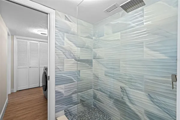 a bathroom with a shower