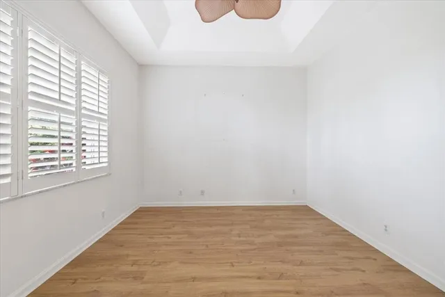 a view of a room that has a window