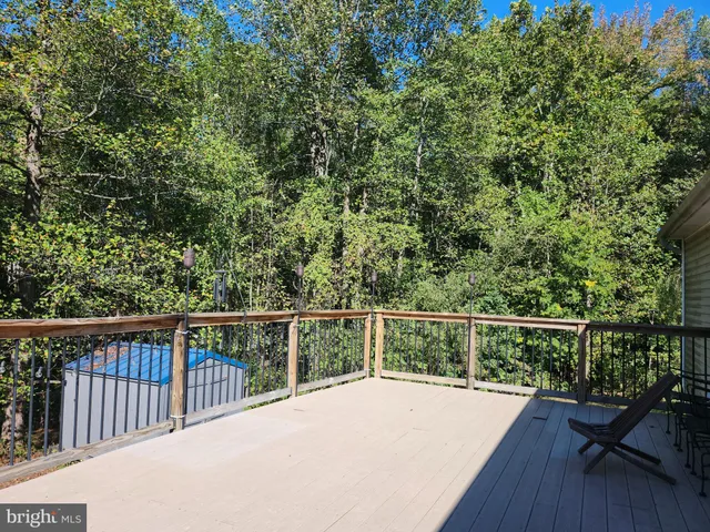 a view of a balcony with mountain view