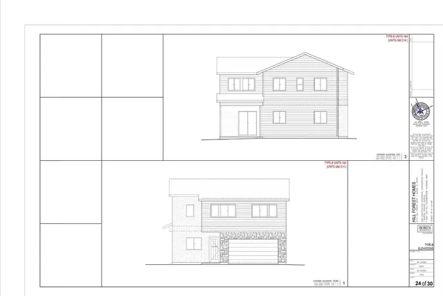 a view of a black and white wall