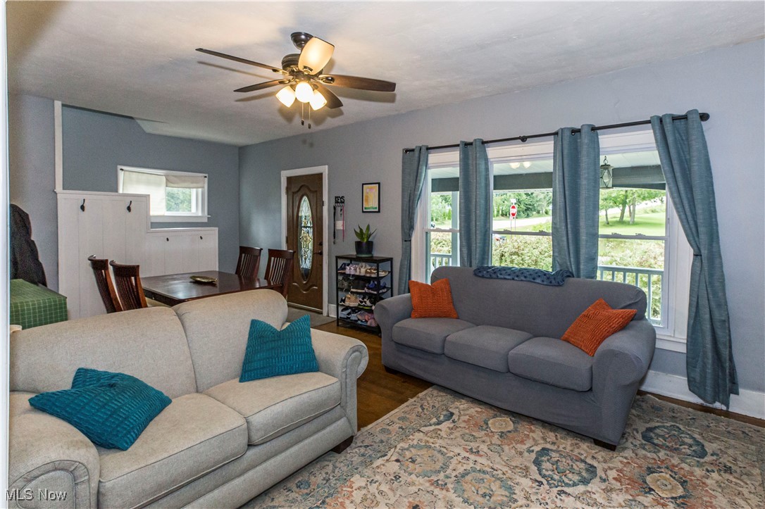 4808 Copley Road Akron, OH 44321 - Photo 6 of 31 Living room with hardwood floors and a ceiling fan