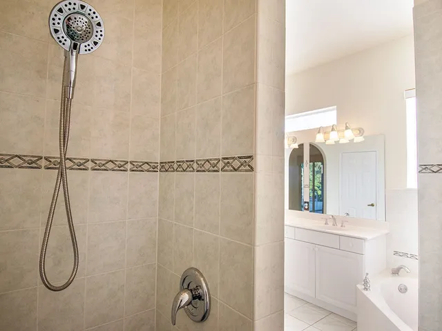 a bathroom with a shower