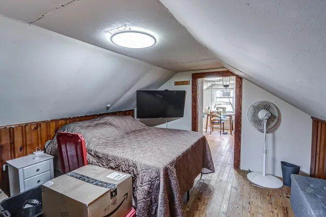 a living room with a couch and a table