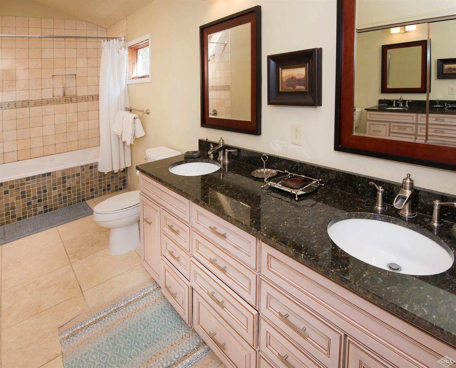 972 Eagle Drive Avon, CO 81620 - Photo 19 of 25 a bathroom with a double vanity sink and a mirror