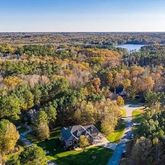 a view of a lake with houses