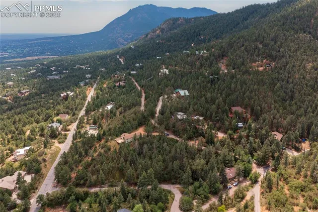 a view of city and mountain