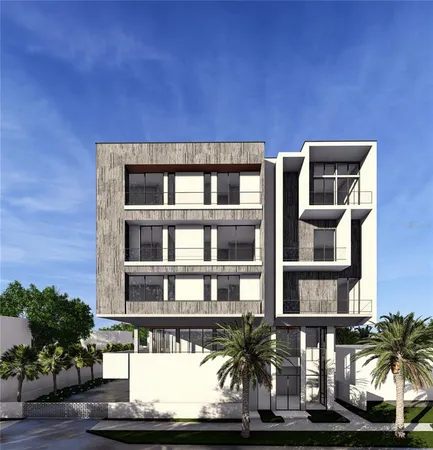 a front view of a building with glass windows