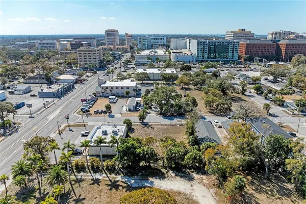 an aerial view of multiple house