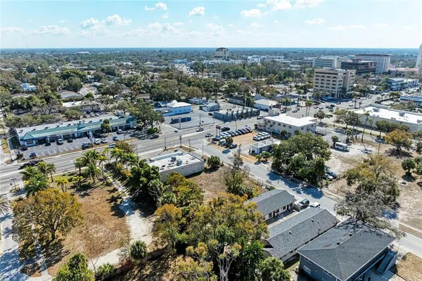 an aerial view of a city