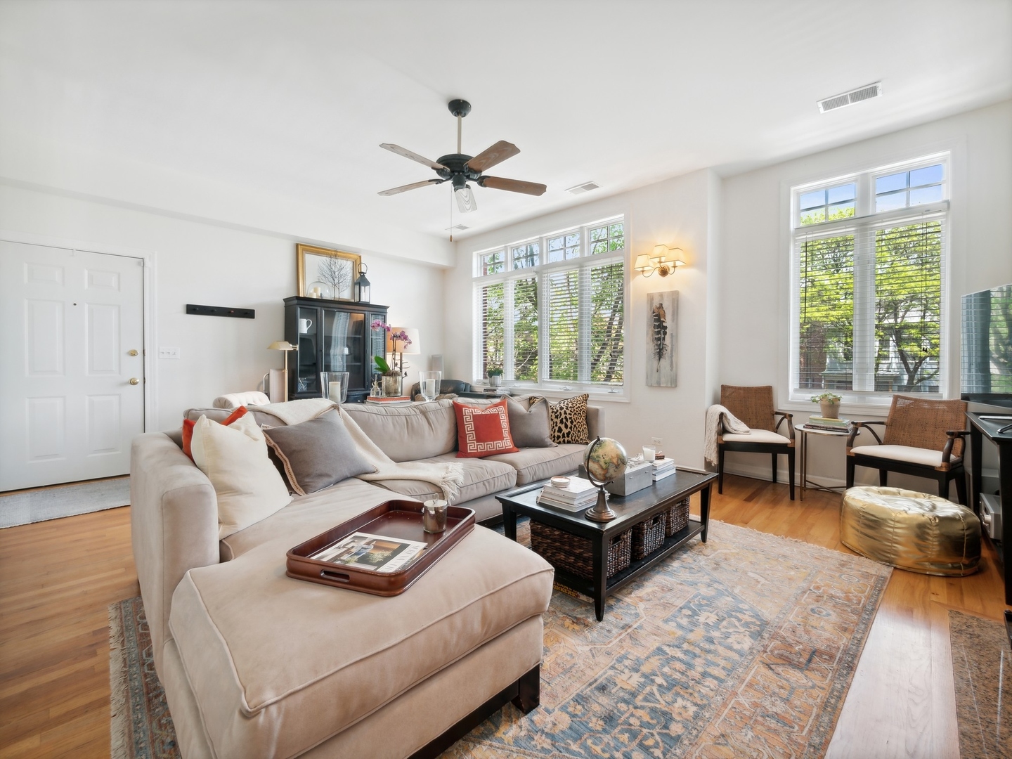1827 West Addison Street, Unit 2 Chicago, IL 60613 - Photo 4 of 18 a living room with furniture and a large window