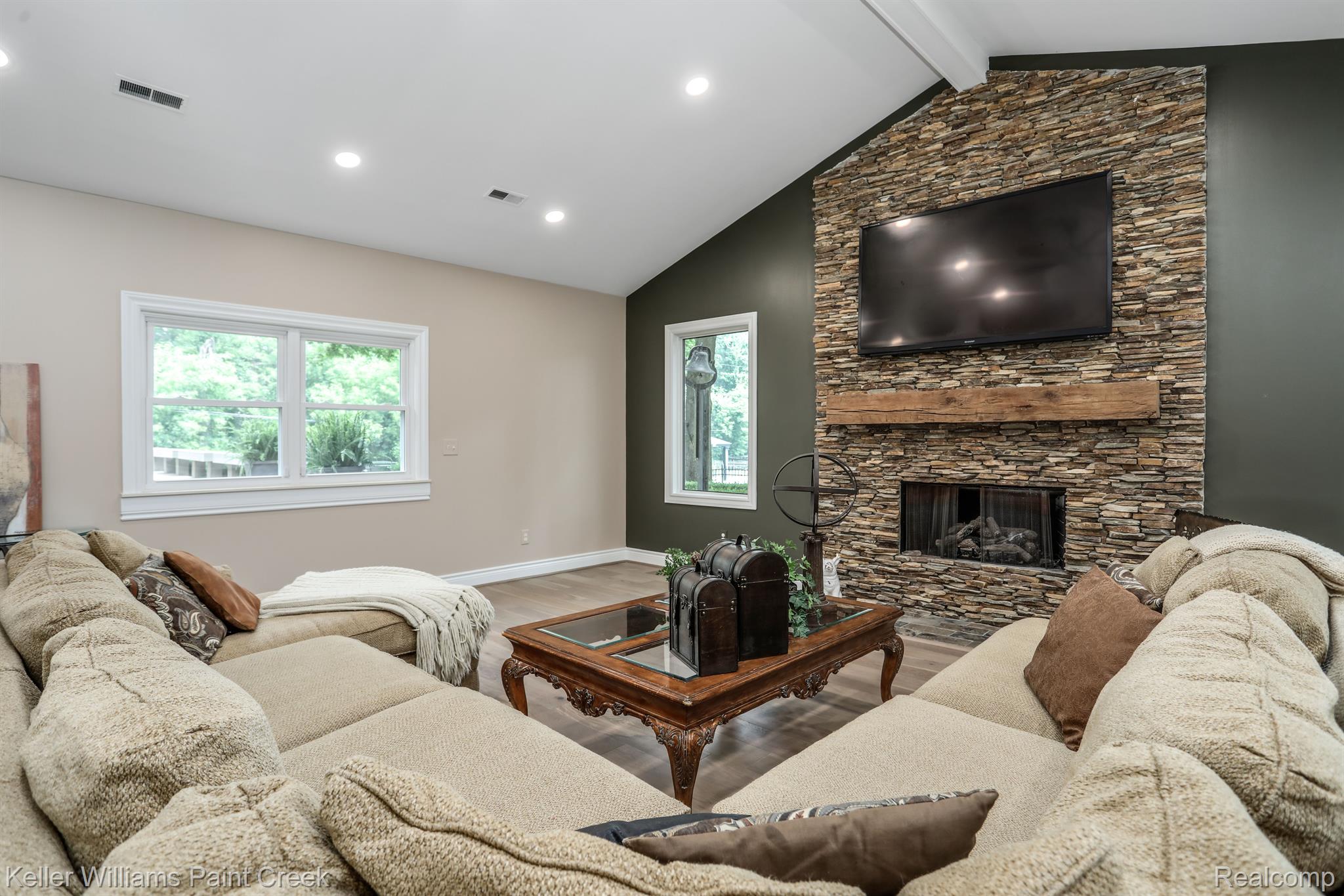 4165 Sheldon Road Rochester, MI 48306 - Photo 11 of 74 Floor to ceiling stone fireplace