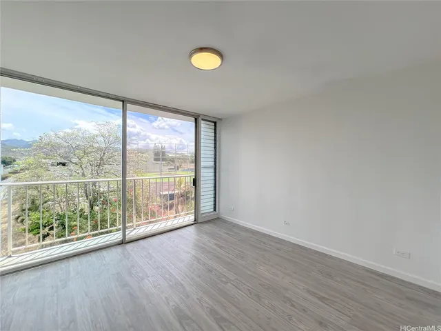 a view of a lake with a city