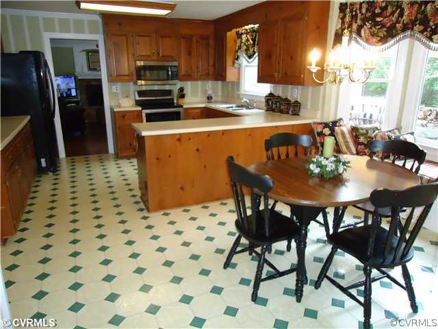 13906 Sunrise Bluff Road Midlothian, VA 23112 - Photo 7 of 12 a kitchen with stainless steel appliances a dining table chairs and granite counter tops